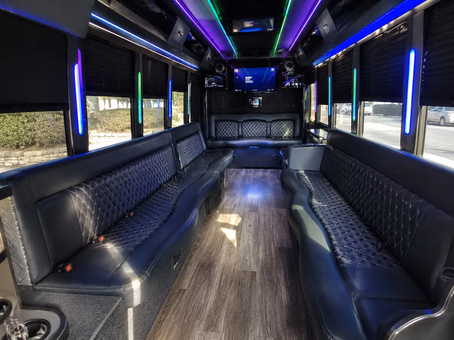 burien 15 passenger party bus interior