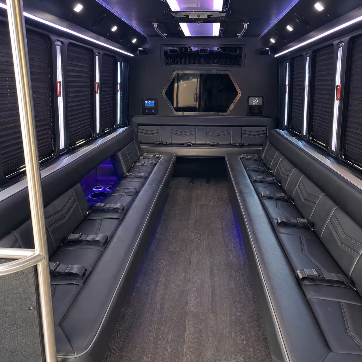 burien 18 passenger party bus interior
