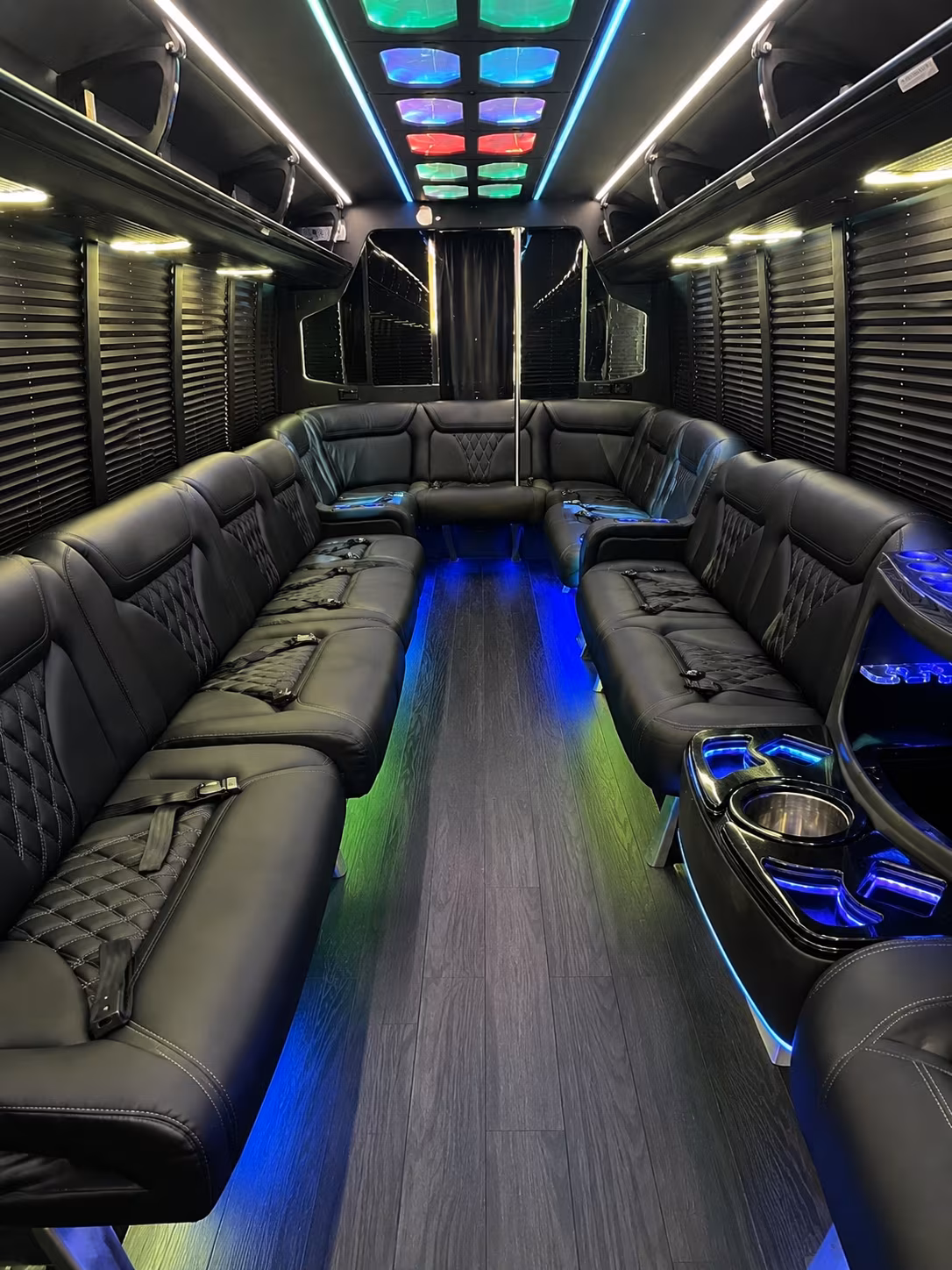 burien 20 passenger party bus interior