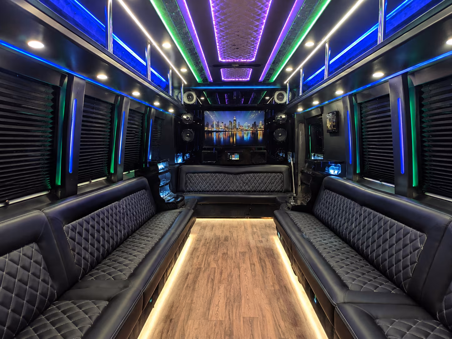 burien 25 passenger party bus interior