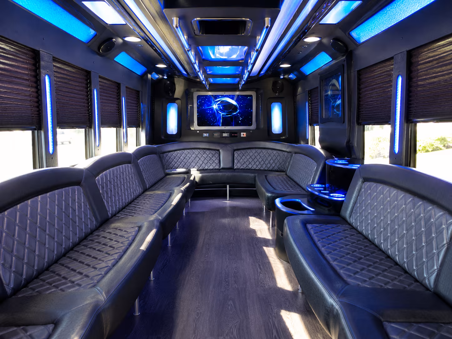 burien 28 passenger party bus inside
