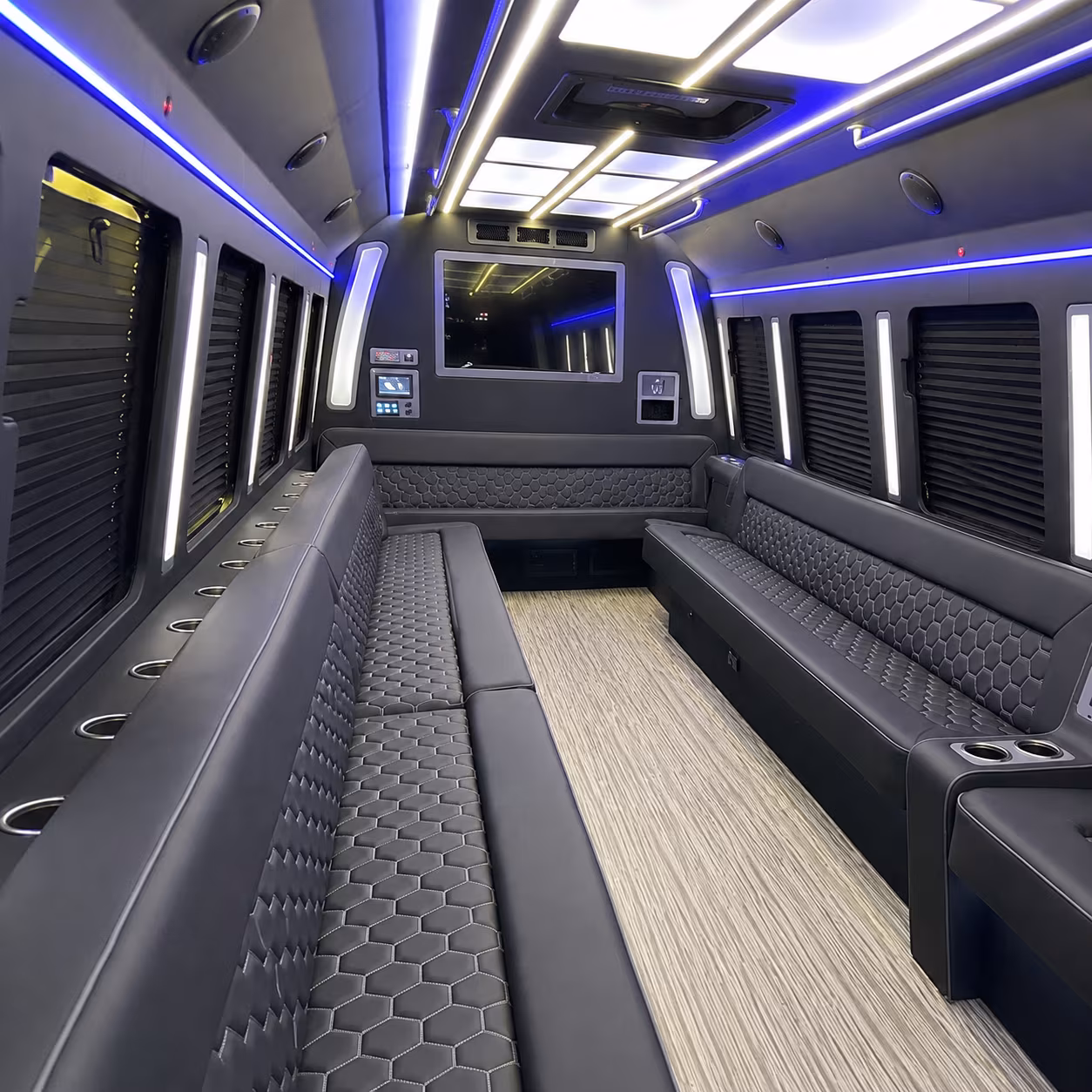 burien 40 passenger party bus inside