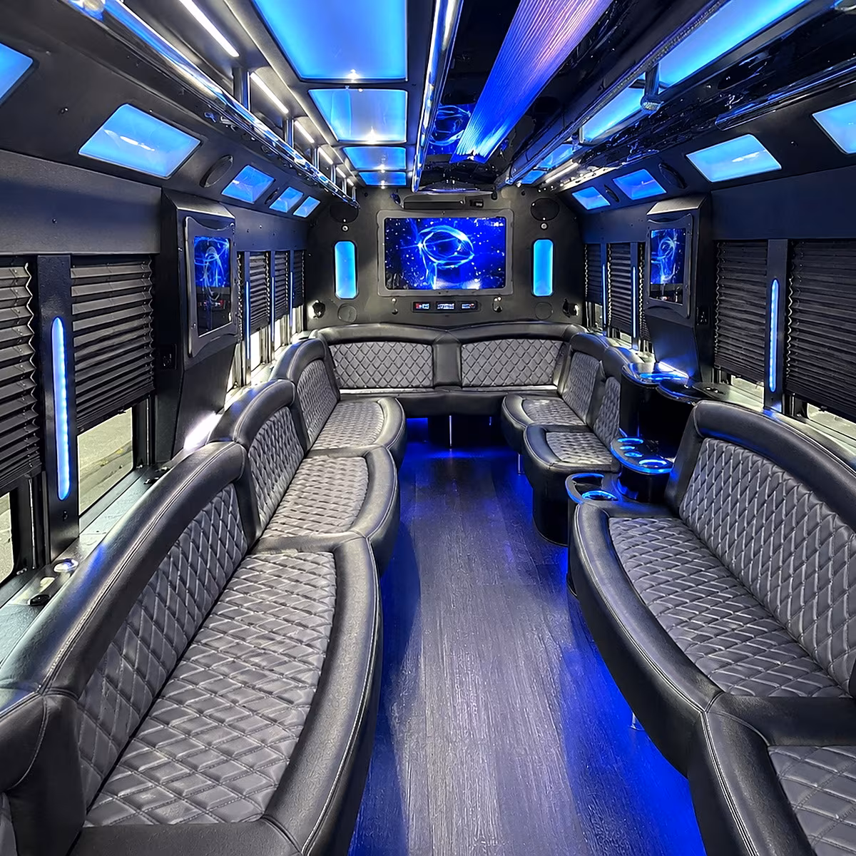burien 50 passenger party bus interior