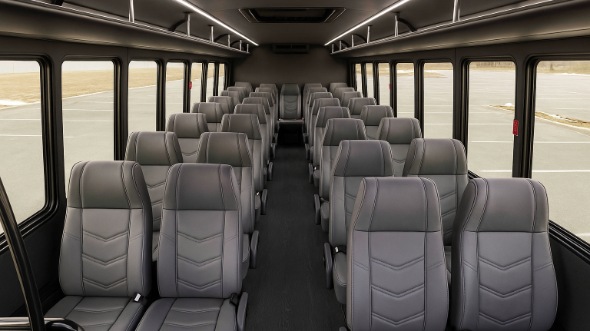Interior of Charter Bus Company Burien's 25 Passenger Mini bus in Burien