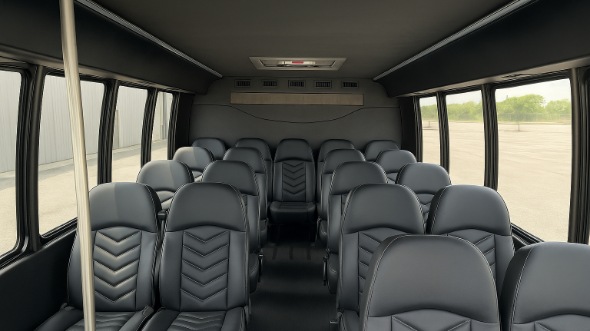 Interior of Charter Bus Company Burien's 28 Passenger Mini bus in Burien