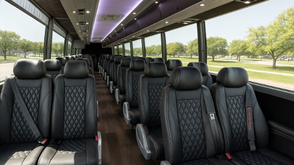 Interior of Charter Bus Company Burien's 30 Passenger Minibus in Burien