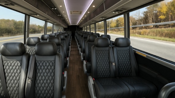 Interior of Charter Bus Company Burien's 35 Passenger Minibus in Burien