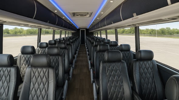 Interior of Charter Bus Company Kirkland's 50 Passenger Charter Bus in Kirkland