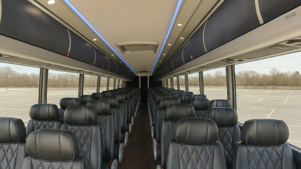 Interior of Charter Bus Company Burien's 54 Passenger Charter Bus in Burien