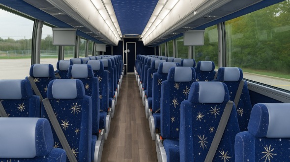 Interior of Charter Bus Company Burien's 56 Passenger Charter Bus in Burien