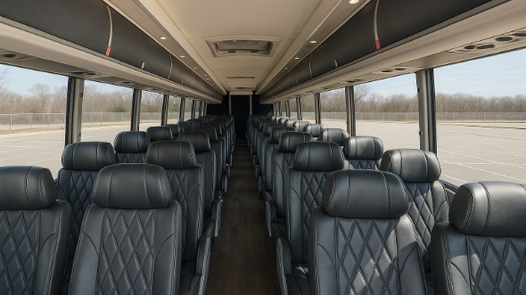 burien 56 passenger charter bus inside