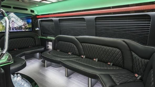 Interior of Charter Bus Company Kirkland's Sprinter Limo in Kirkland